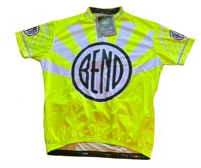 It's In My Heart Men's Bend Oregon Cycling Jersey In Fluro Yellow In Multi