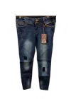 It's Me Women's Distressed Skinny Jean In Dark Wash In Blue