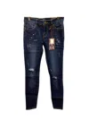 It's Me Women's Mid Rise Destroyed Jean In Dark Wash In Blue