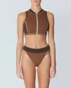 It's Now Cool Contour Zip Crop Top In Tortoise
