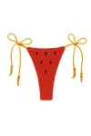 It's Now Cool Crochet Tie Bikini Bottom With Cheeky Coverage In Red