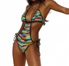 It's Now Cool Crochet Tie One Piece Swimsuit In Suffolk In Multi