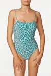 It's Now Cool High Cut One Piece Swimsuit In Blue/green In Blue