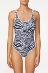 It's Now Cool Low Back One Piece Swimsuit In Black/white In Animal Print