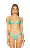 It's Now Cool Luxe Tri Bikini Top In Electric