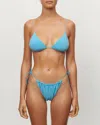 It's Now Cool The Gathered Tie Pant Bikini In Turquoise