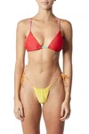 It's Now Cool The Gathered Tie Up Pant In Red/yellow In Yellow