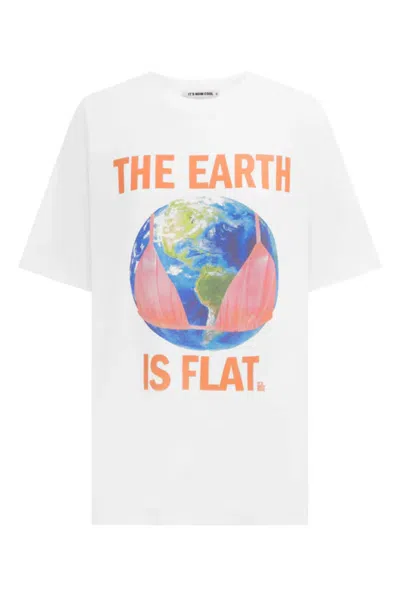 It's Now Cool The Signature Tee Earth Is Flat In White