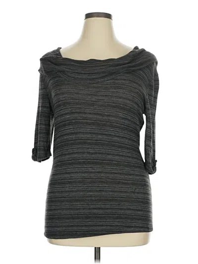 Pre-owned It's Our Time 3/4 Sleeve Top Black Boatneck Tops