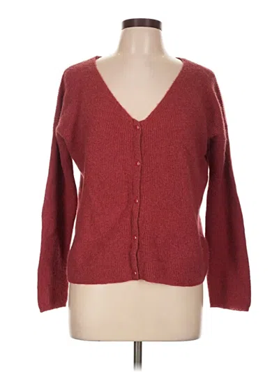 Pre-owned It's Our Time Cardigan Sweater In Burgundy
