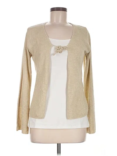 Pre-owned It's Our Time Cardigan Sweater In Gold