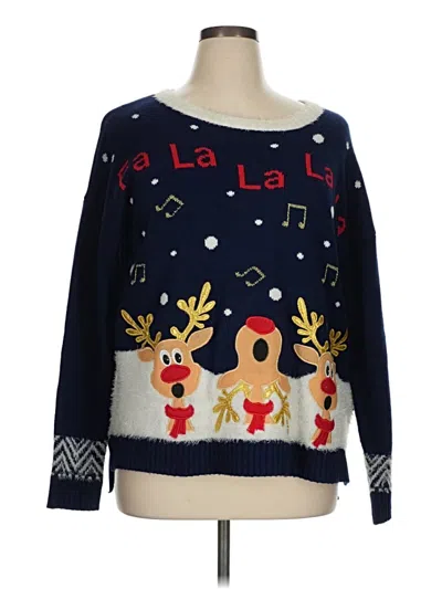Pre-owned It's Our Time Pullover Sweater In Blue