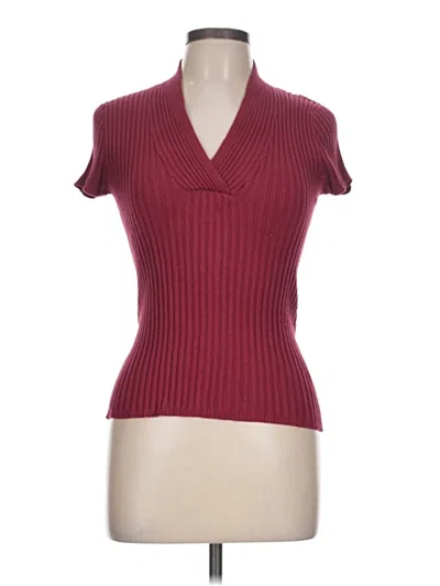 Pre-owned It's Our Time Short Sleeve Turtleneck In Burgundy
