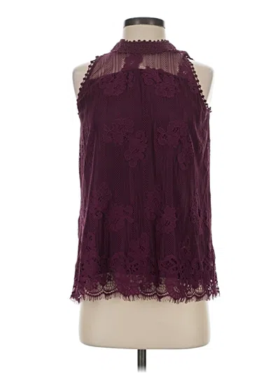 Pre-owned It's Our Time Sleeveless Blouse In Burgundy
