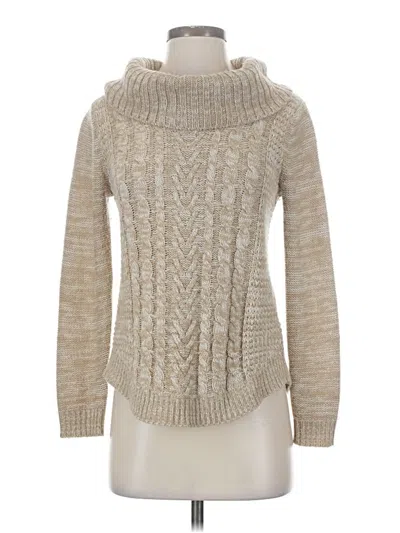 Pre-owned It's Our Time Turtleneck Sweater In Tan