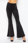 Itssy Velvet Flare Yoga Pants In Black In Black