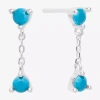 Itsy Bitsy Womens Green Turquoise Sterling Silver Drop Earrings In Metallic