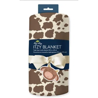 Itzy Ritzy Soft Cotton Blanket In Giddy Up! In Brown