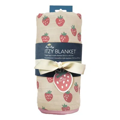 Itzy Ritzy Strawberry Itzy Blanket In Strawberries + Cream In Pink