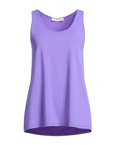 Iu Rita Mennoia Woman Tank Top Purple Size L Polyamide, Elastane
