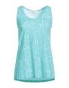 Iu Rita Mennoia Woman Tank Top Turquoise Size S Polyamide, Elastane In Blue
