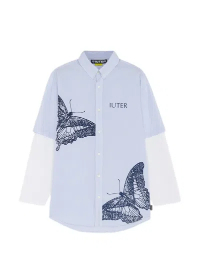 Iuter Butterfly-print Double Shirt In Multi
