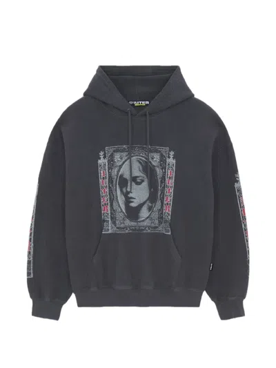 Iuter Fallen Love Graphic-print Drawstring Hoodie In Gray