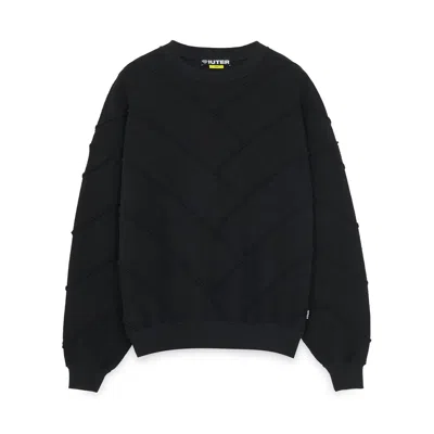 Iuter Felt  Parquet Crewneck In Black