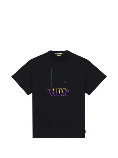 Iuter Hand Graphic-detail Cotton T-shirt In Black