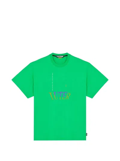 Iuter Hand Graphic-detail Cotton T-shirt In Green
