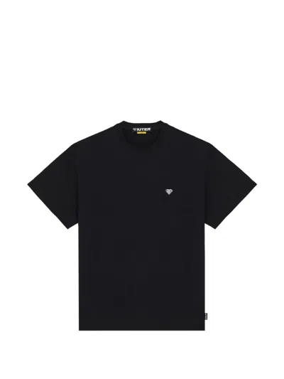 Iuter Heart Logo Cotton T-shirt In Black