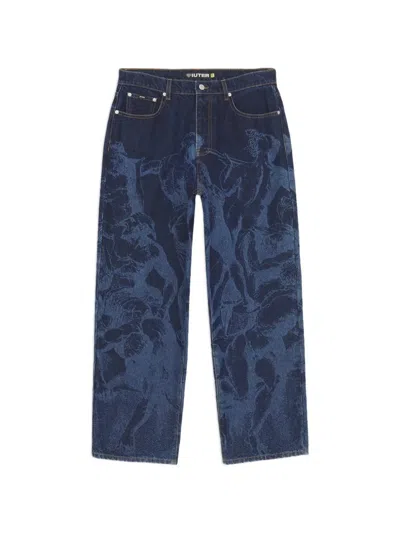 Iuter Laser Baggy Jeans In Blue