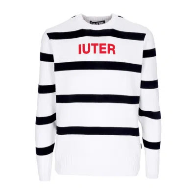 Iuter Lightweight Men's Stripes Sweater L/s Jumper White
