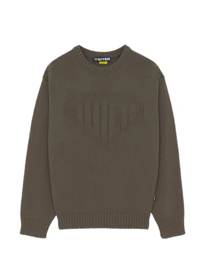 Iuter Links Logo-knit Sweater In Brown