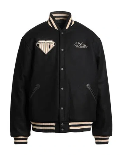 Iuter Man Jacket Black Size L Wool, Polyamide
