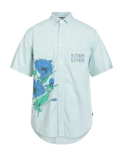 Iuter Man Shirt Light Green Size L Cotton