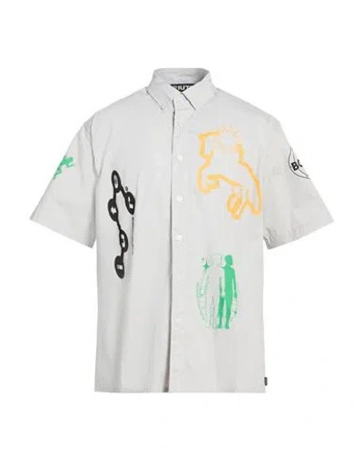 Iuter Man Shirt Light Grey Size M Cotton In Gray