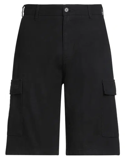 Iuter Man Shorts & Bermuda Shorts Black Size 36 Cotton