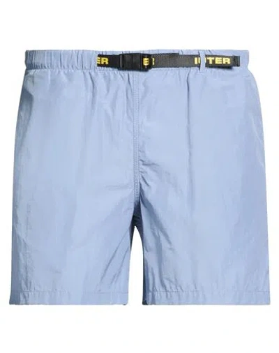 Iuter Man Shorts & Bermuda Shorts Light Blue Size S Cotton, Polyamide