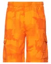 Iuter Man Shorts & Bermuda Shorts Orange Size L Cotton In Orange