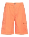 Iuter Man Shorts & Bermuda Shorts Orange Size Xs Cotton In Orange