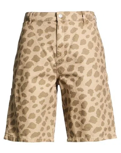 Iuter Man Shorts & Bermuda Shorts Sand Size 32 Cotton In Brown