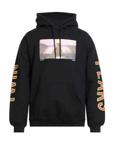 Iuter Man Sweatshirt Black Size Xl Cotton
