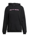 Iuter Man Sweatshirt Black Size Xxl Cotton In Black