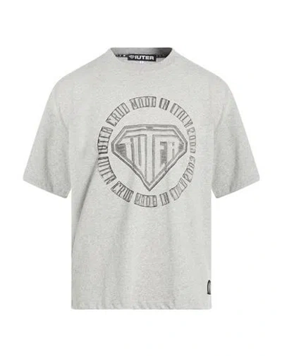 Iuter Man T-shirt Grey Size L Cotton In Gray