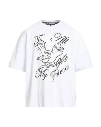 Iuter Man T-shirt White Size L Cotton