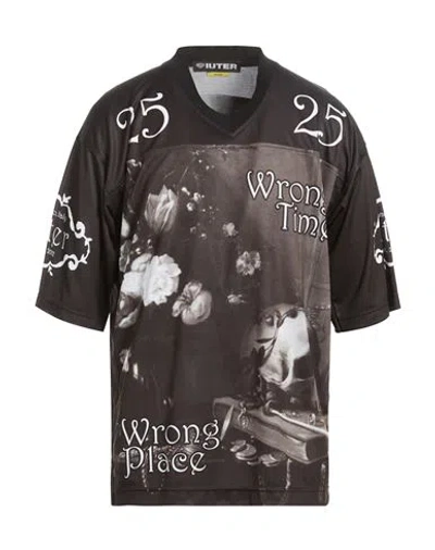 Iuter Man T-shirt Black Size S Polyester, Polyamide In Multi