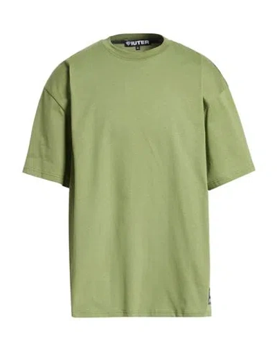 Iuter Man T-shirt Military Green Size Xl Cotton