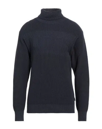 Iuter Man Turtleneck Navy Size Xl Acrylic, Cotton In Navy Blue