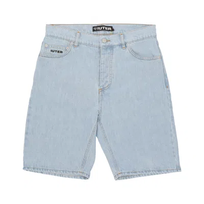 Iuter Men's Short Jeans Regular Denim Shorts Light Blue